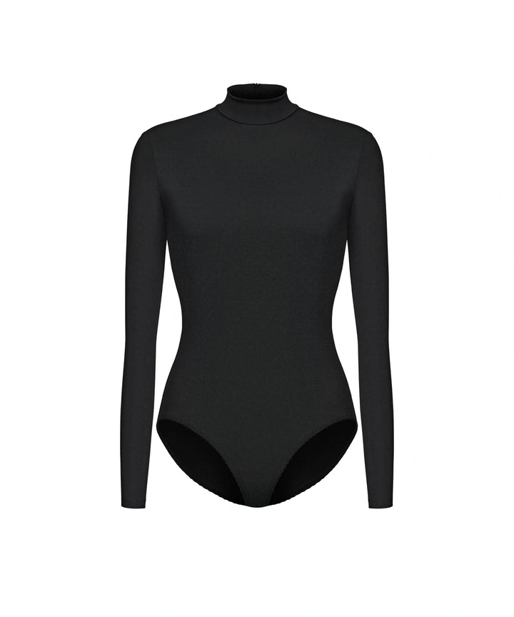 MADI, BLACK BIFLEX TURTLENECK BODYSUIT