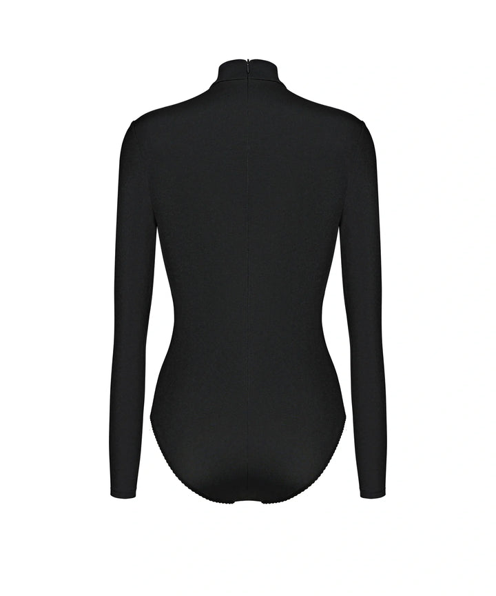 MADI, BLACK BIFLEX TURTLENECK BODYSUIT