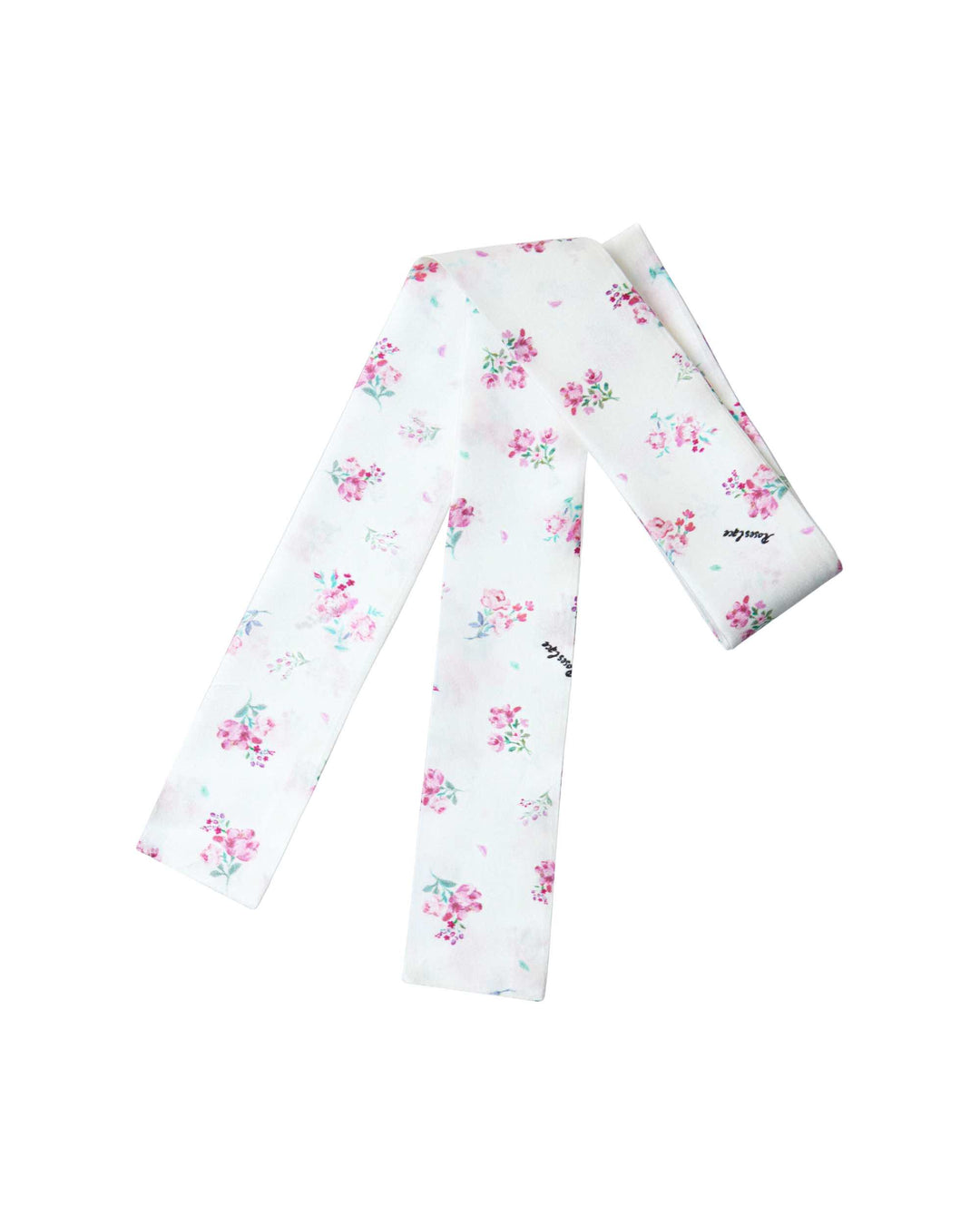 LUANA, NECK BOW MILKY WITH CRIMSON ROSE PRINT