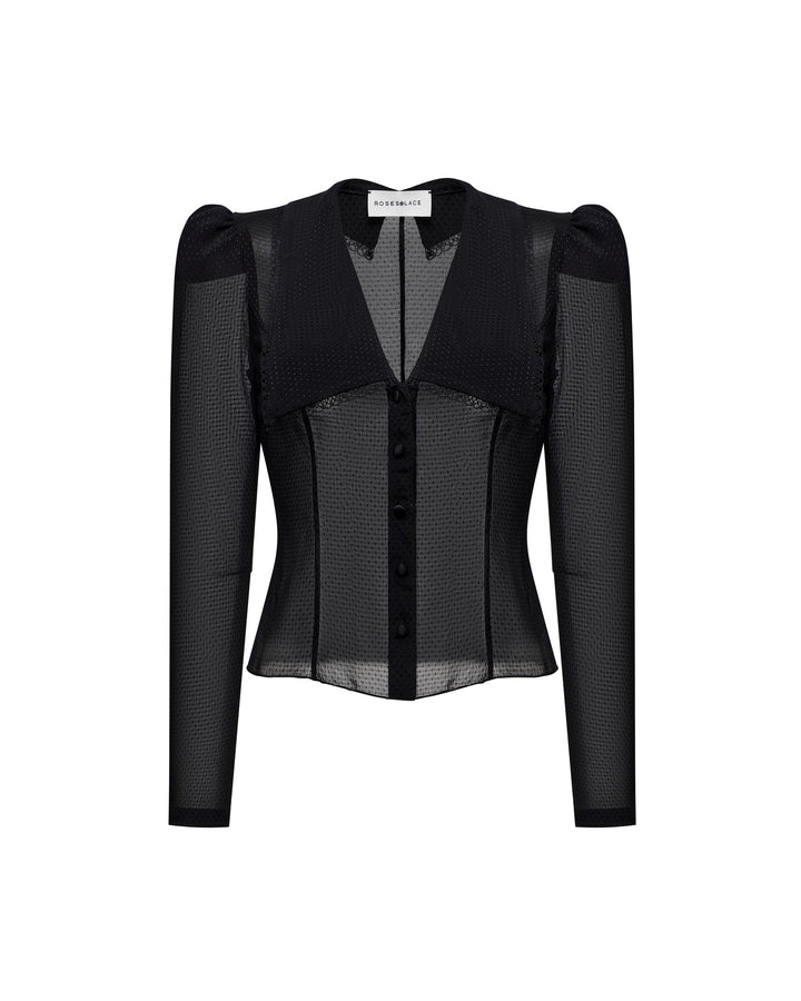 AUDRIANA, BLACK CHIFFON JACKET