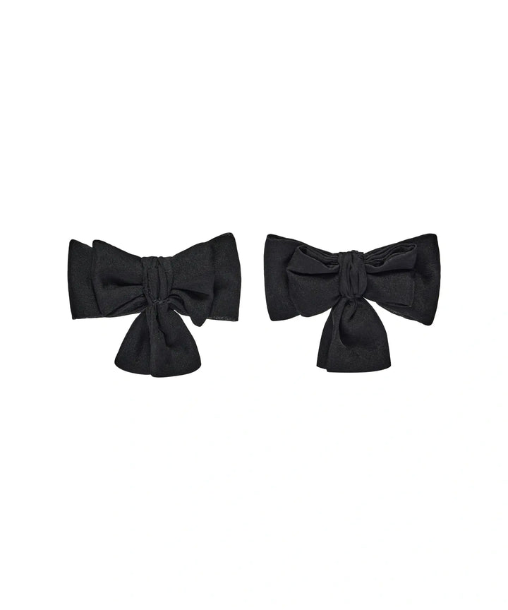 MIMI, CHILDREN'S BOW HAIR CLIPS BLACK CHIFFON