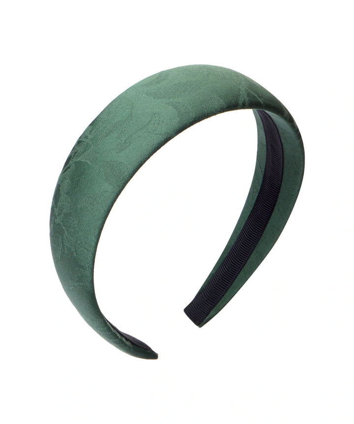 NOELIA, WIDE GREEN JACQUARD HEADBAND