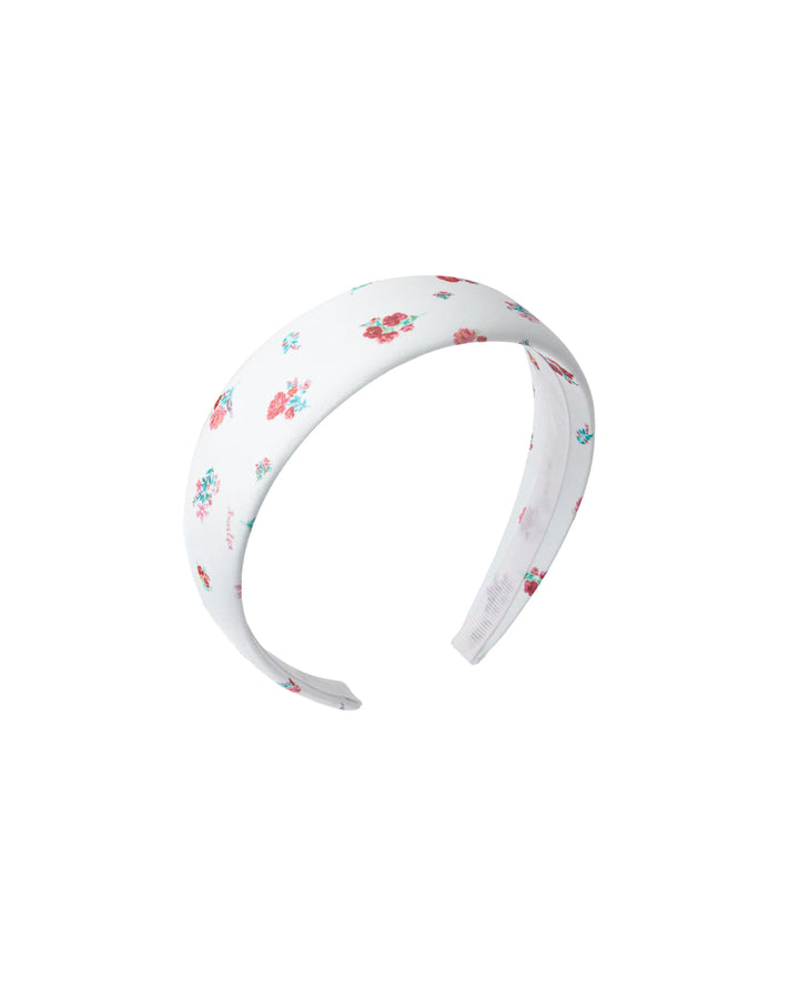 NOELIA, BLACK HEADBAND WITH DELICATE RED BLOSSOMS