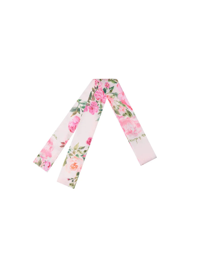 LUANA, LIGHT PINK RIBBON WITH MEDIUM PINK FLOWERS