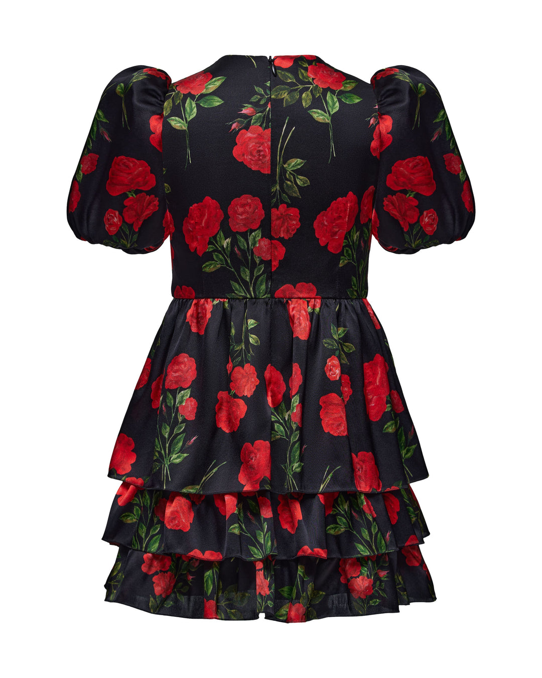 FIFI, CHILDREN’S DRESS BLACK WITH RED ROSE PRINT