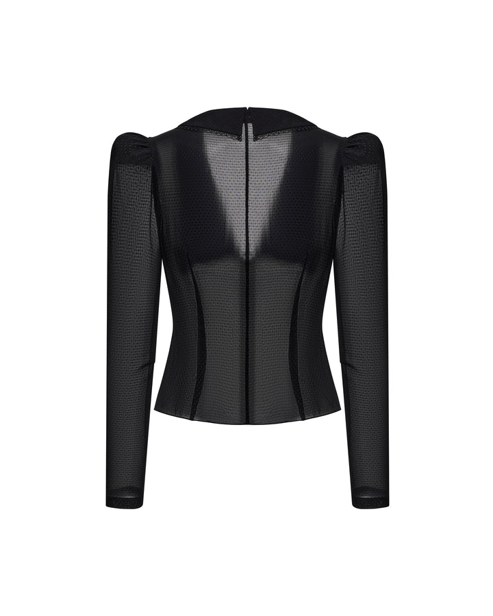 AUDRIANA, BLACK CHIFFON JACKET