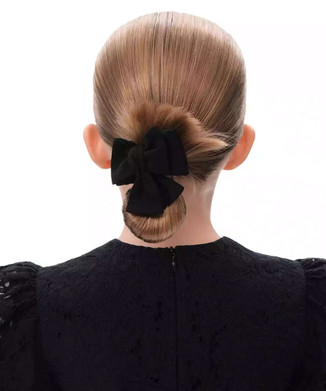 MIMI, CHILDREN'S BOW HAIR CLIPS BLACK CHIFFON