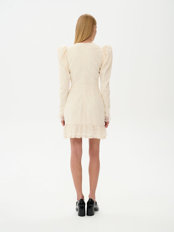 CHARLOTTE, LACE MINI DRESS MILK