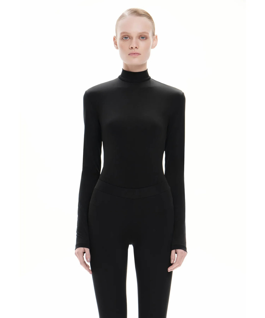 MADI, BLACK BIFLEX TURTLENECK BODYSUIT