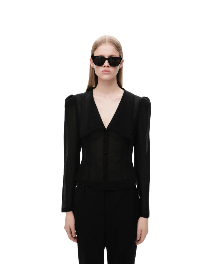 AUDRIANA, BLACK CHIFFON JACKET